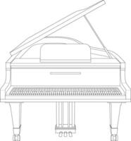 gemakkelijk kleur tekenfilm illustratie van een groots piano geïsoleerd Aan wit achtergrond vector