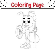 mier kleur bladzijde. bugs en insect kleur boek voor kinderen vector