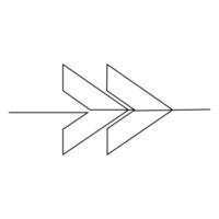 een lijn tekening van pijlen links en Rechtsaf lineair pijlen doorlopend lijn kunst illustratie ontwerp vector