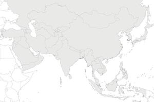 blanco politiek Azië kaart illustratie geïsoleerd in wit achtergrond. bewerkbare en duidelijk gelabeld lagen. vector
