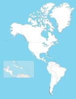blanco politiek Amerika kaart illustratie met landen in wit kleur. bewerkbare en duidelijk gelabeld lagen. vector