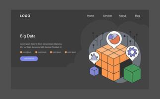 groot gegevens. datasets met Geavanceerd analyses. ingewikkeld netwerk van gegevens verwerken vector