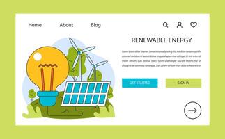 hernieuwbaar energie web banier of landen bladzijde. zonne- paneel schoon energie. vector