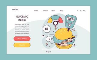 diabetes web banier of landen bladzijde. meten suiker bloed met glucose vector