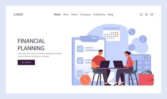 financieel planning web banier of landen bladzijde. persoonlijk en familie vector