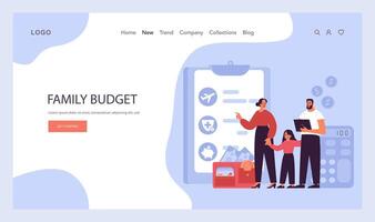 financieel planning web banier of landen bladzijde. persoonlijk en familie vector