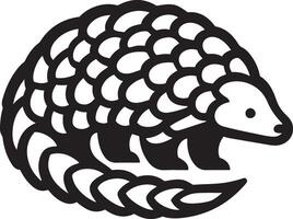 pangolin silhouet schets illustratie. vector