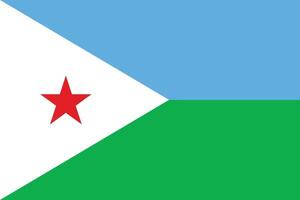 nationaal vlag van Djibouti. Djibouti vlag. vector