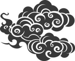 silhouet Chinese wolk symbool zwart kleur enkel en alleen vector