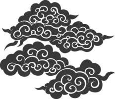 silhouet Chinese wolk symbool zwart kleur enkel en alleen vector