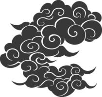 silhouet Chinese wolk symbool zwart kleur enkel en alleen vector