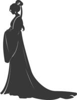 silhouet onafhankelijk Chinese Dames vervelend Hanfu zwart kleur enkel en alleen vector