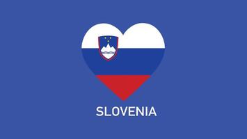 Slovenië embleem hart teams Europese landen 2024 symbool abstract landen Europese Duitsland Amerikaans voetbal logo ontwerp illustratie vector