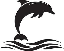 silhouetten jumping dolfijnen geïsoleerd Aan wit achtergrond vector