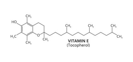 vitamine e formule, tocoferol chemisch structuur vector