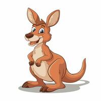 vlak illustratie van tekenfilm kangoeroe wit achtergrond vector