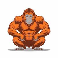 orangoetan illustratie Aan wit achtergrond vector