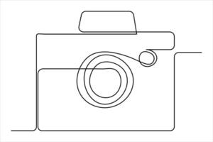 doorlopend single lijn tekening lijn kunst van retro foto camera icoon illustratie vector