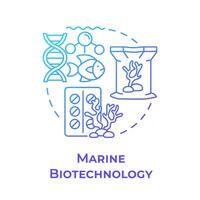 marinier biotechnologie blauw helling concept icoon. aquacultuur. marinier organismen voor geneesmiddelen. ronde vorm lijn illustratie. abstract idee. grafisch ontwerp. gemakkelijk naar gebruik in presentatie vector