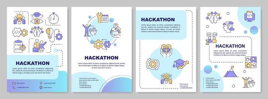 hackathon groen cirkel brochure sjabloon. types en een uitkering. brochure ontwerp met lineair pictogrammen. bewerkbare 4 indelingen voor presentatie, jaar- rapporten vector