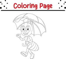 mier kleur bladzijde. bugs en insect kleur boek voor kinderen vector