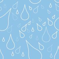 bewerkbare schets stijl water laten vallen gevectoriseerd illustratie naadloos patroon voor creëren achtergrond van weer of klimaat themed ontwerp vector