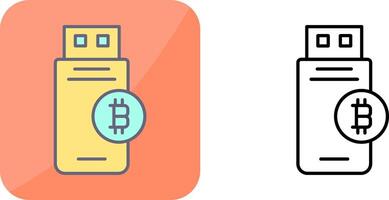 bitcoin USB apparaat icoon ontwerp vector