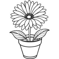 gerbera madeliefje bloem schets illustratie kleur boek bladzijde ontwerp, gerbera madeliefje bloem zwart en wit lijn kunst tekening kleur boek Pagina's voor kinderen en volwassenen vector