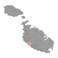 dingli wijk kaart, administratief divisie van Malta. illustratie. vector