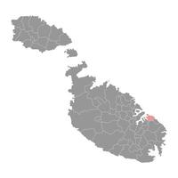 kalkara wijk kaart, administratief divisie van Malta. illustratie. vector