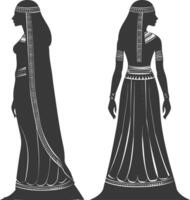 silhouet onafhankelijk Egyptische Dames vervelend tob sebleh zwart kleur enkel en alleen vector