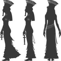 silhouet onafhankelijk Egyptische Dames vervelend tob sebleh zwart kleur enkel en alleen vector