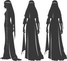 silhouet onafhankelijk Egyptische Dames vervelend tob sebleh zwart kleur enkel en alleen vector