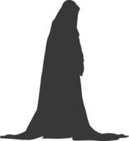 silhouet onafhankelijk emiraten Dames vervelend abaya zwart kleur enkel en alleen vector