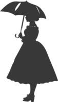 silhouet onafhankelijk Duitsland Dames vervelend dirndl met paraplu zwart kleur enkel en alleen vector