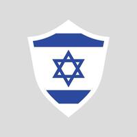 Israël vlag in schild vorm kader vector