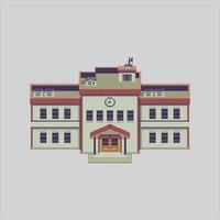 pixel kunst illustratie school. korrelig school. school- klasse gebouw korrelig voor de pixel kunst spel en icoon voor website en spel. oud school- retro. vector