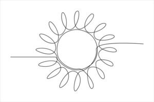 doorlopend een lijn tekening zon kunst zomer zon contour lijn teken lijn kunst illustratie vector