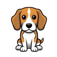 schattig puppy hond zittend vector