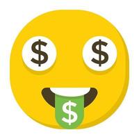 dollar emoji concepten vector