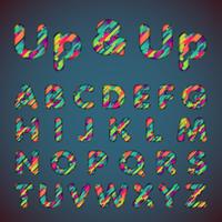 &#39;Up &amp; up&#39; kleurrijke lettertype set met schaduwen | 3D-effect | Vector illustratie