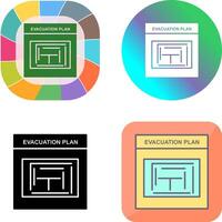 evacuatie plan icoon ontwerp vector