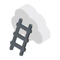 cloud ladder concepten vector