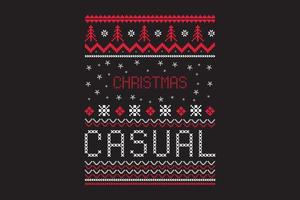 kerst casual lelijke trui t-shirt sjabloon vector