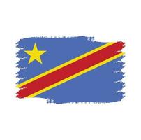 democratische republiek congo vlag vector met aquarel penseelstijl