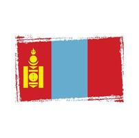 Mongolië vlag vector met aquarel penseelstijl