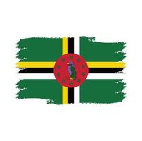 Dominica vlag penseelstreken geschilderd vector