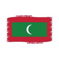 Maldiven vlag vector met aquarel penseelstijl