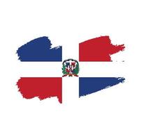 republiek dominicaanse vlag penseelstreken geschilderd vector