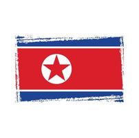 noord-korea vlag vector met aquarel penseelstijl
